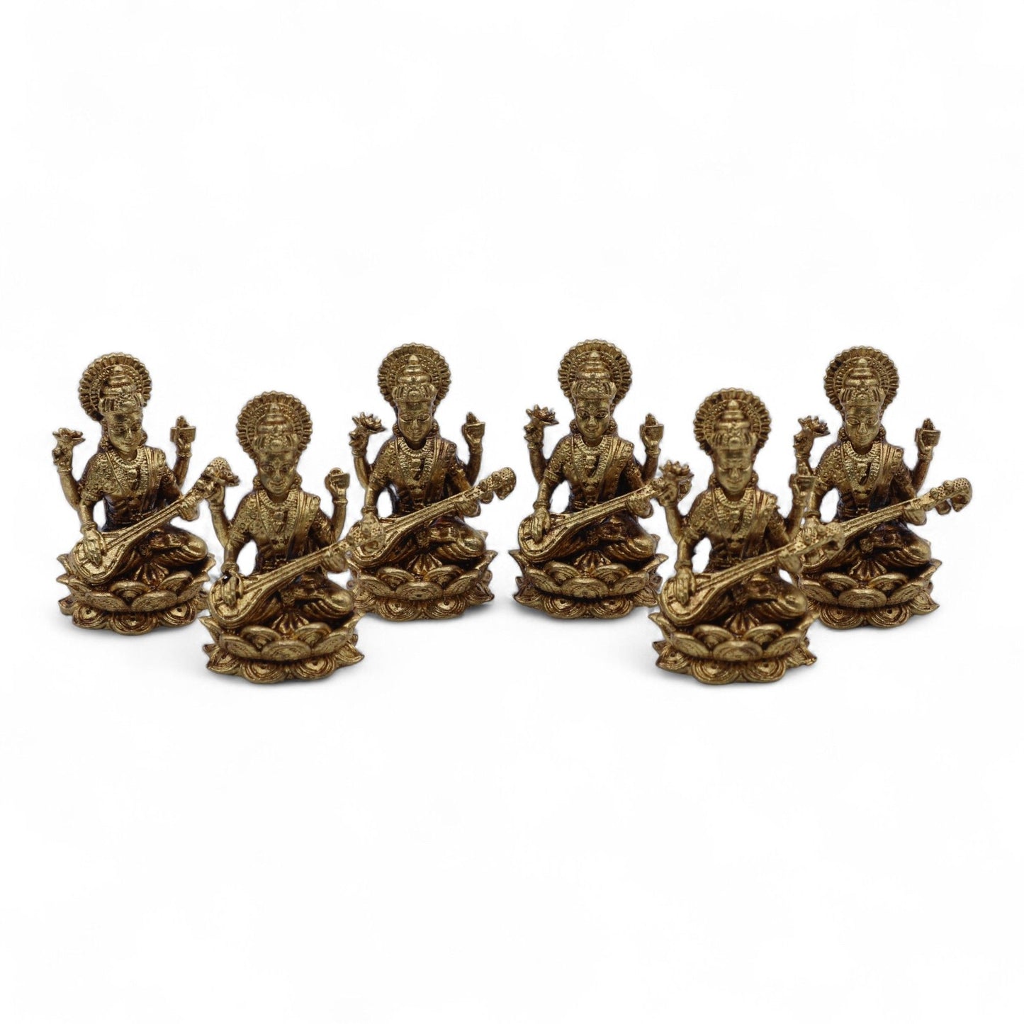 Miniatűr Sárgaréz Istenek - Szaraszvati (22g) - 34mm