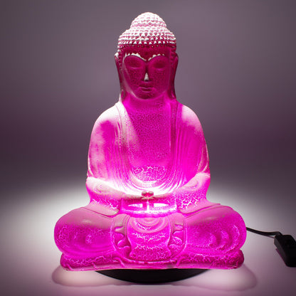 Meditációs Buddha Lámpa – Cseresznyefa repedezett, ovális talpazat