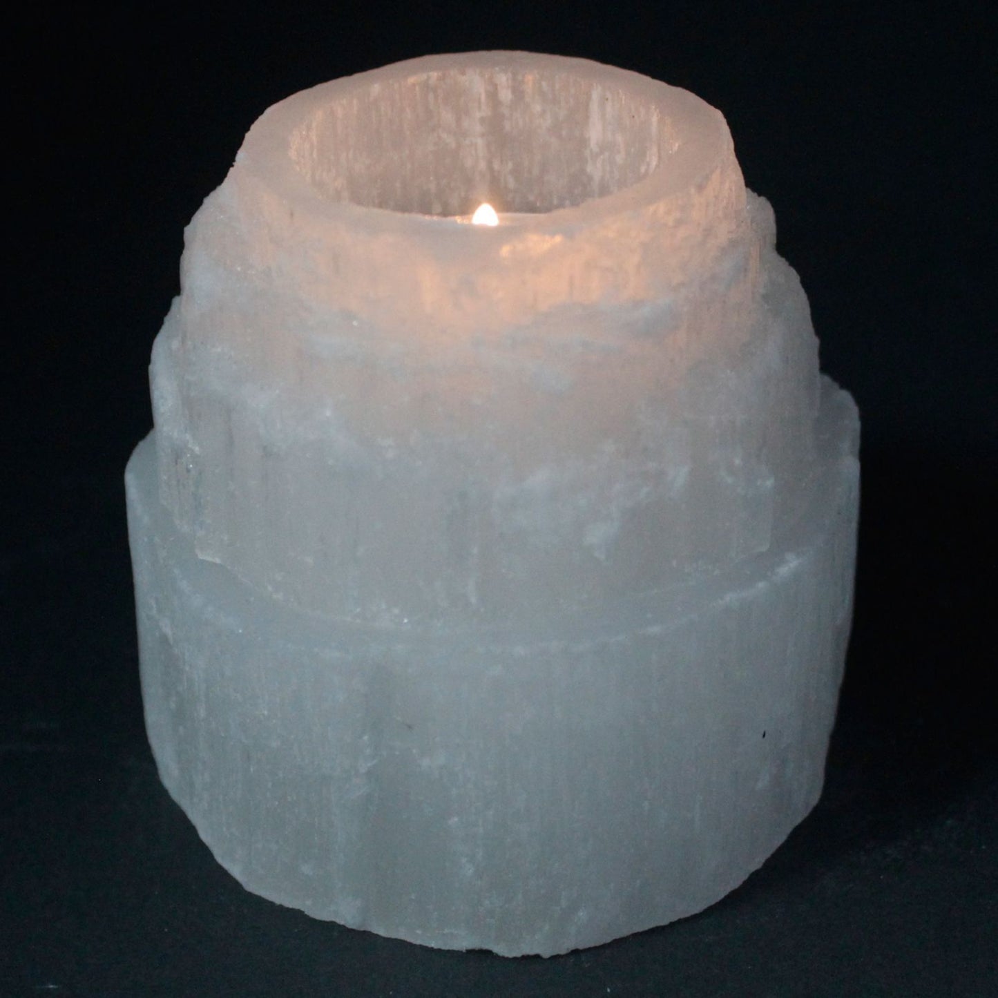 Szelenit Gyertyatartó – Hegycsúcs Formájú – 8 cm