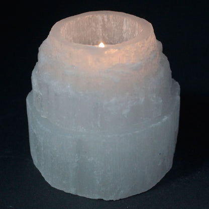 Szelenit Gyertyatartó – Hegycsúcs Formájú – 8 cm