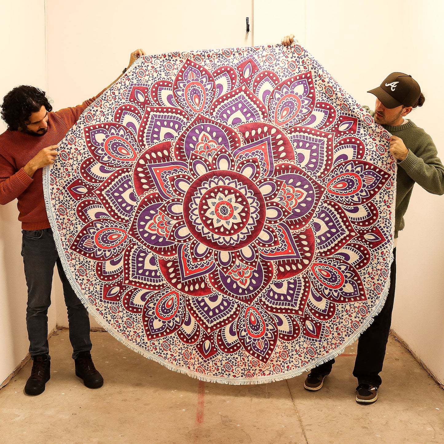 Nagy mandala kerek kép (180 cm) – rózsaszín és lila