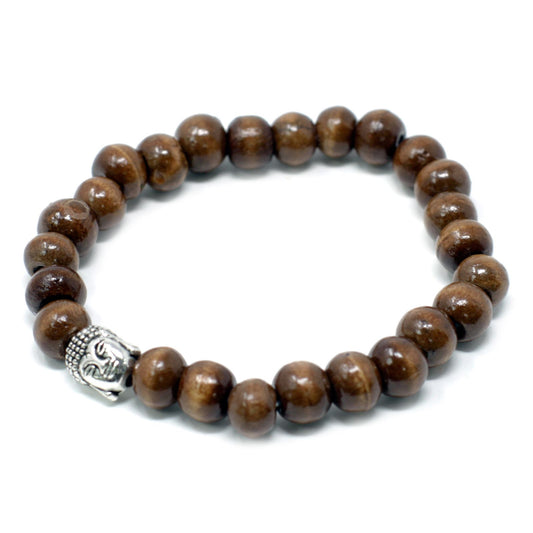 Barna gyöngyök és Buddha karkötő