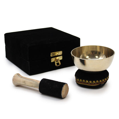 Réz tibeti éneklő tál ajándékszett - 9 cm