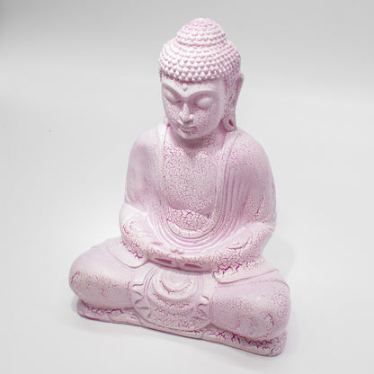 Meditációs Buddha Lámpa – Cseresznyefa repedezett, ovális talpazat