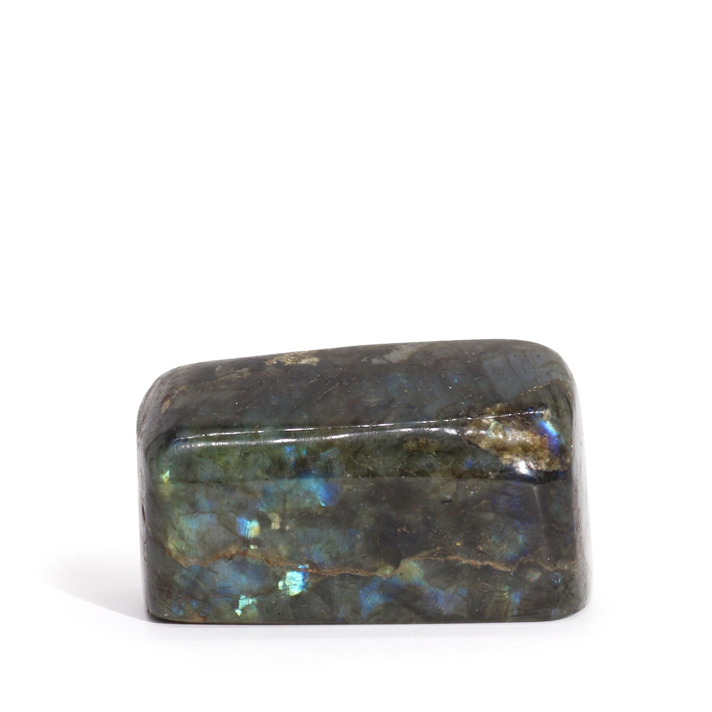 Madagaszkár labradorit közepes kövek (kb. 250-370 g, 65-90 mm)