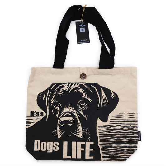 Nomad Sari Iconic Classic vászontáska - It's a Dogs Life - fehér 10oz