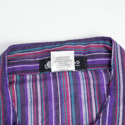 Nomad Sari Grandad Shirt - Black Purple