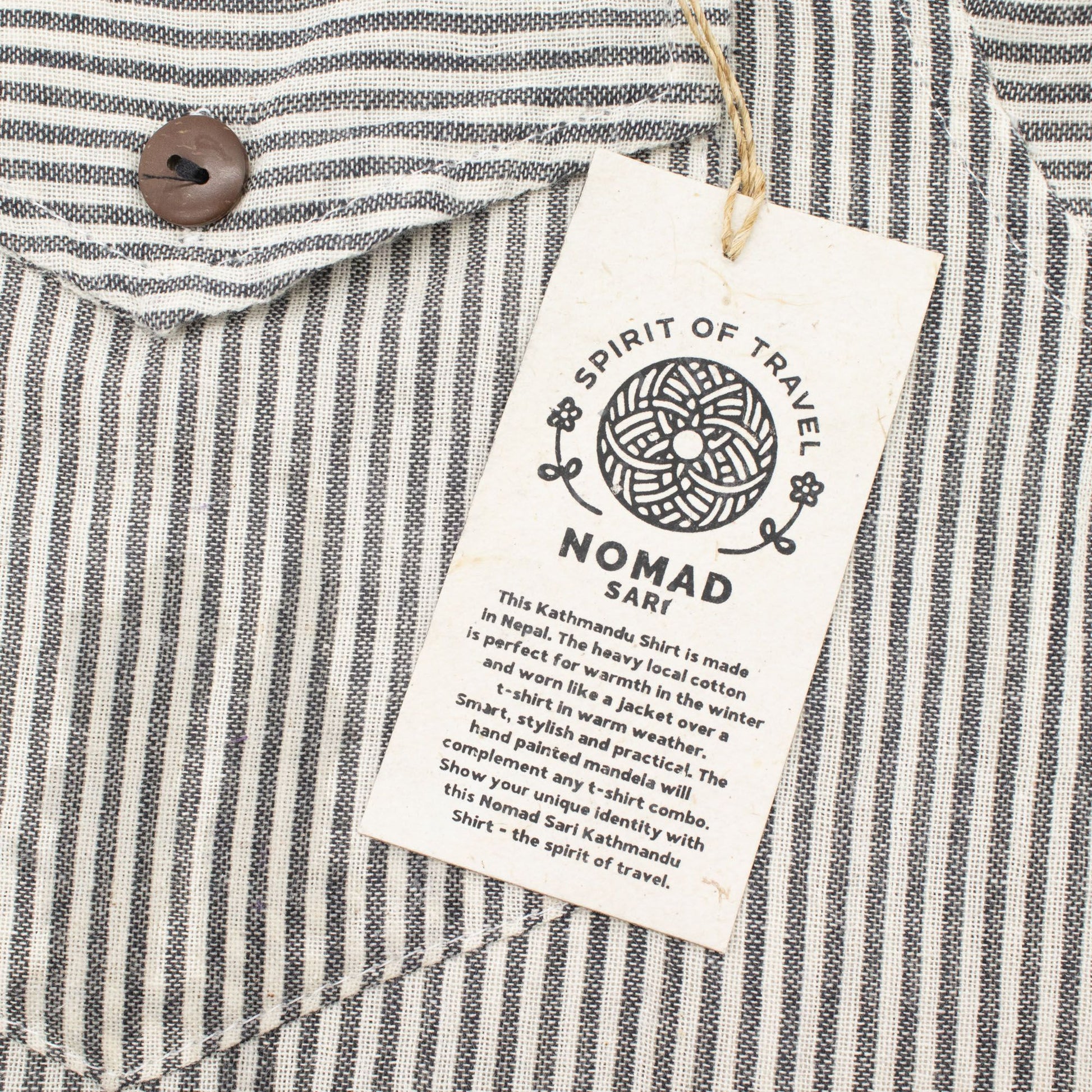 Nomad Sari Grandad Shirt - Grey Stone