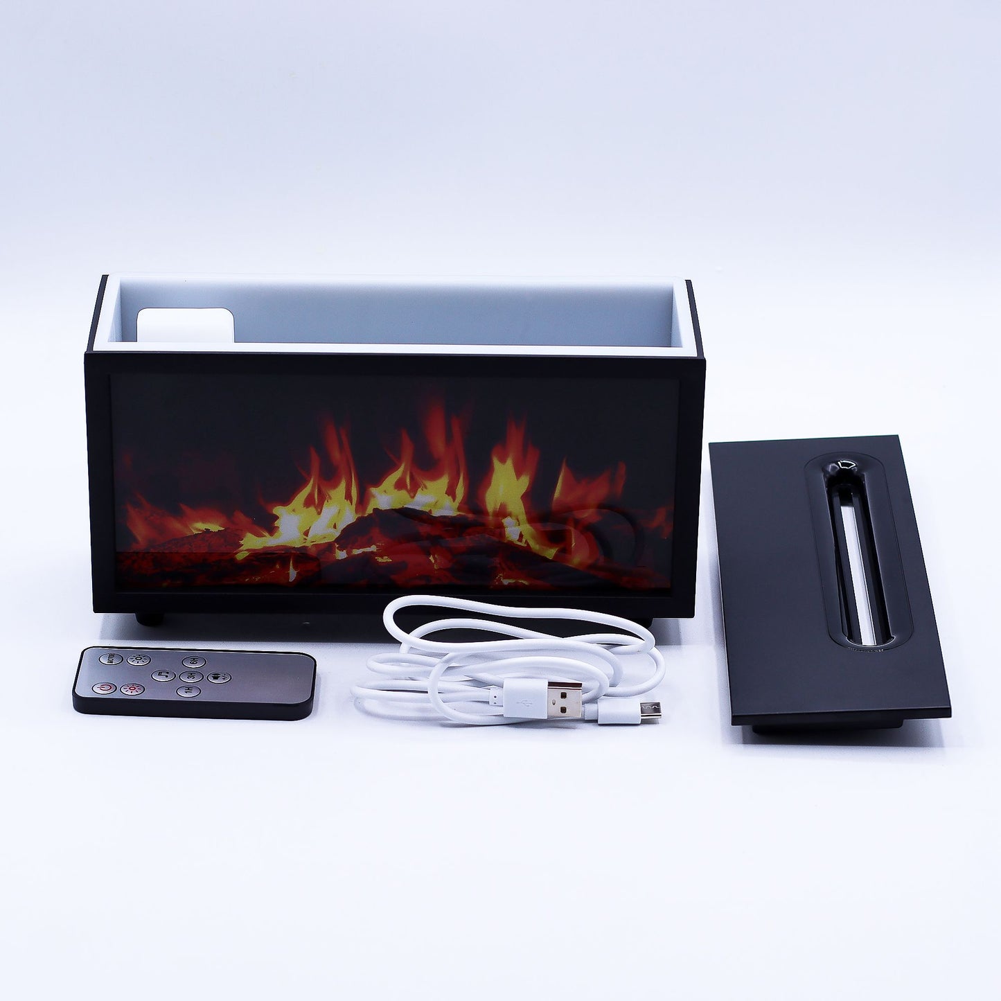 Lánghatású Aroma Diffúzor Madárhanggal - Fekete USB - Színváltós