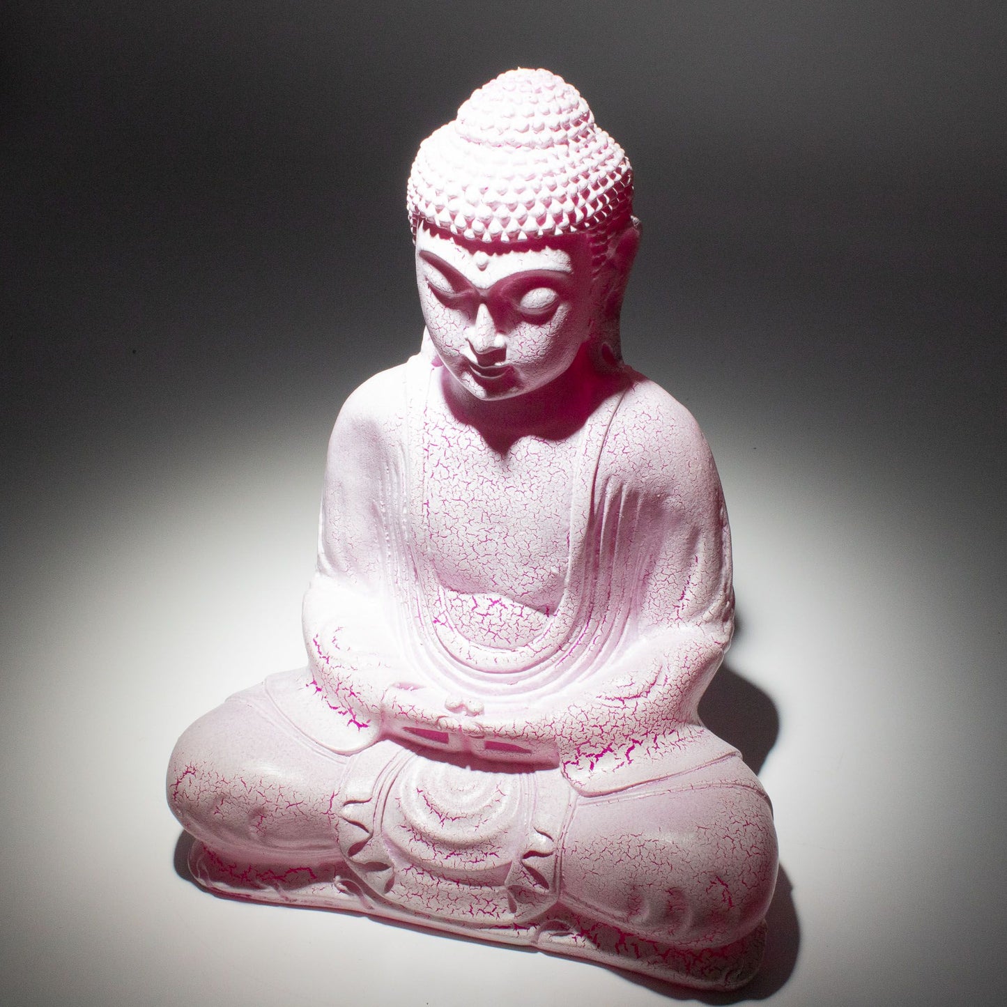 Meditációs Buddha Lámpa – Cseresznyefa repedezett, ovális talpazat