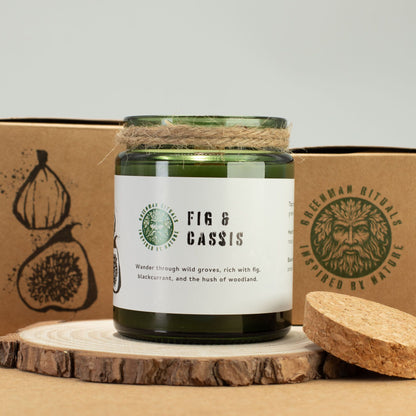 Greenman Woodwick Szója Gyertya - Zúzott Füge és Fekete Ribizli