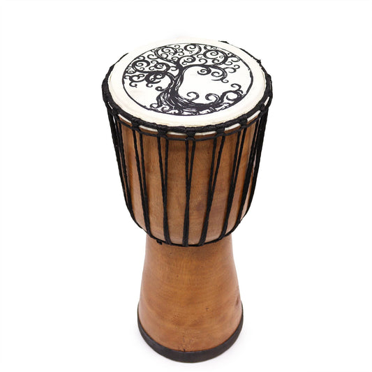 Kézzel készített széles tetejű djembe dob – 40 cm