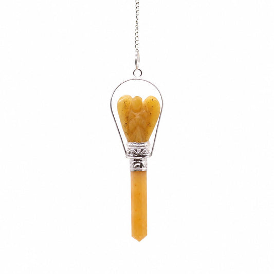 Angel Pendulum with Ring- Yellow Quartz