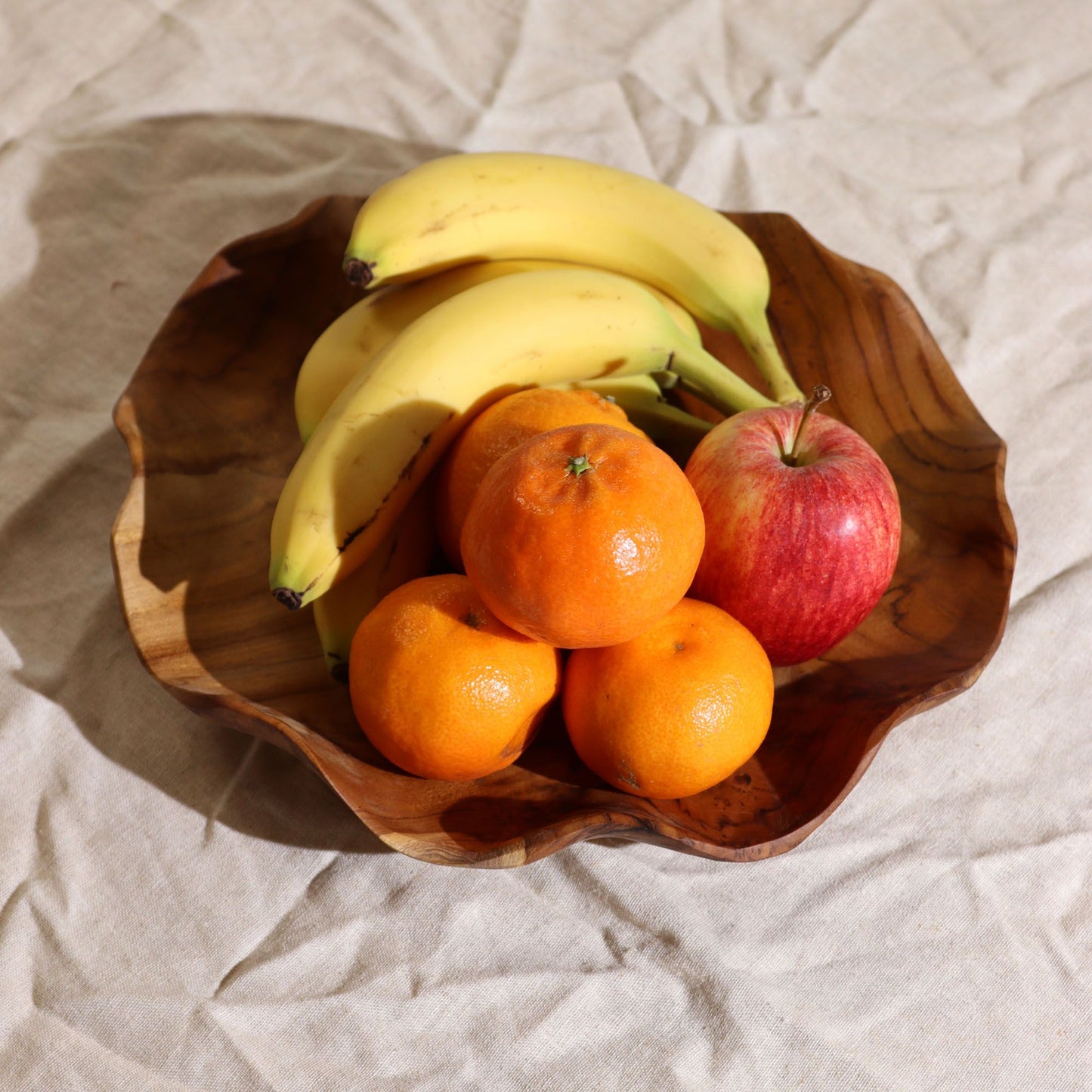 Sima kerek tíkfa gyümölcstál – 28x5,5cm