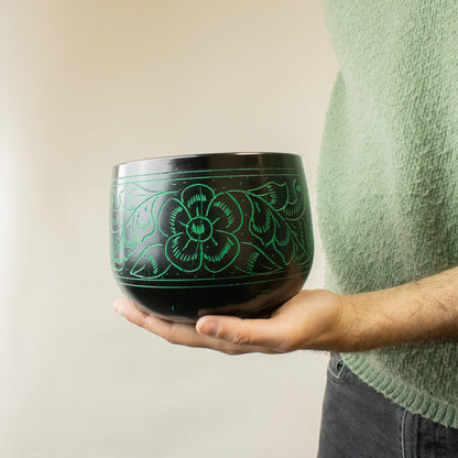 Boszorkányüst Éneklő Tál - Varázsgomba - Zöld (15cm)