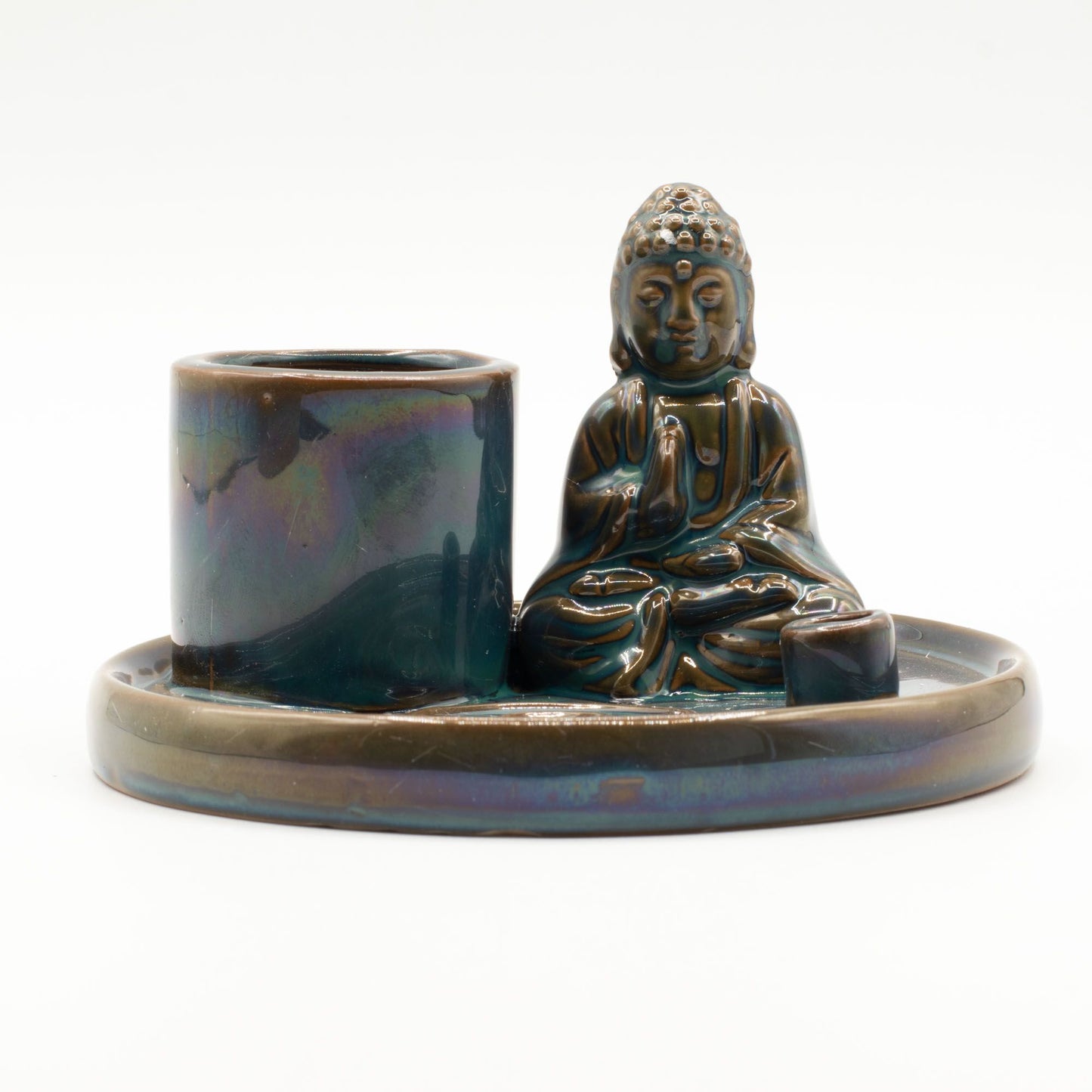 Többcélú Buddha füstölő tartó - Kerámia kék