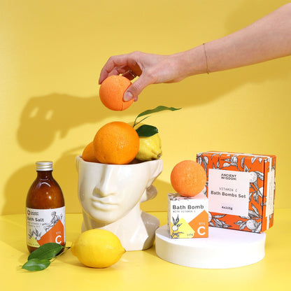C-vitaminos pezsgőfürdőbomba illóolajokkal