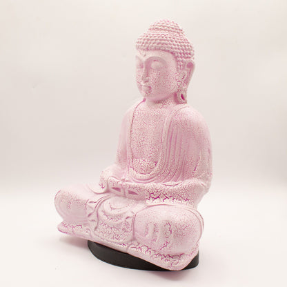 Meditációs Buddha Lámpa – Cseresznyefa repedezett, ovális talpazat