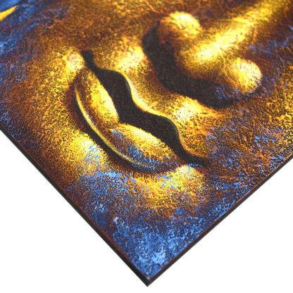 Buddha festmény – Arany arc és lótuszvirág