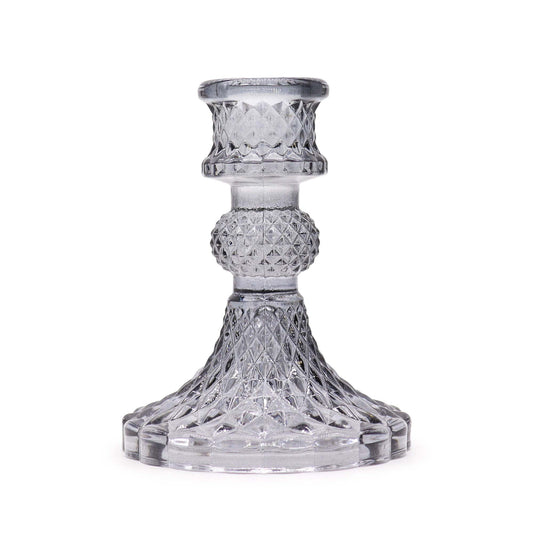 Set of 2 Vintage Dinner Candle Holder - Midnight Grey