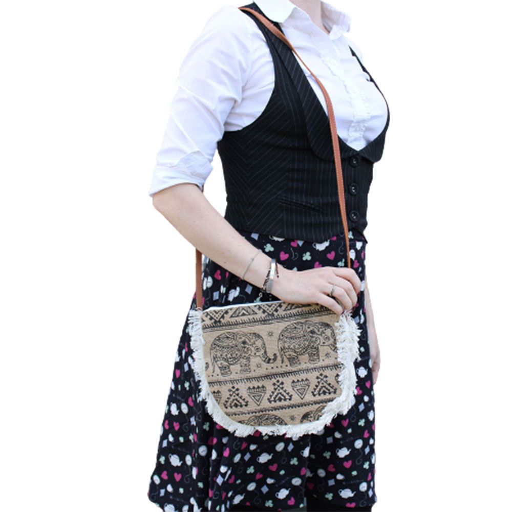 Fab Fringe Bag - Elefántmintás