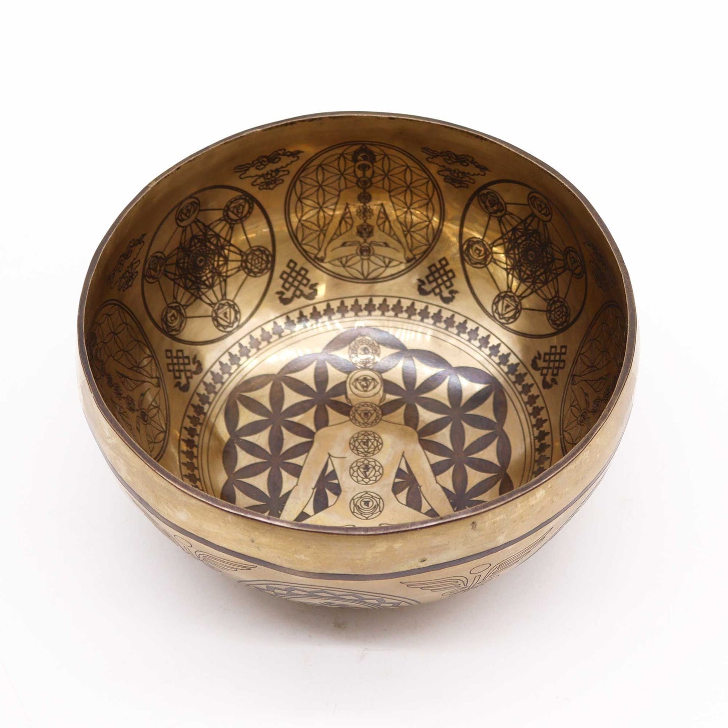 Tibeti gyógyító vésett tál – 16 cm – 7 csakra