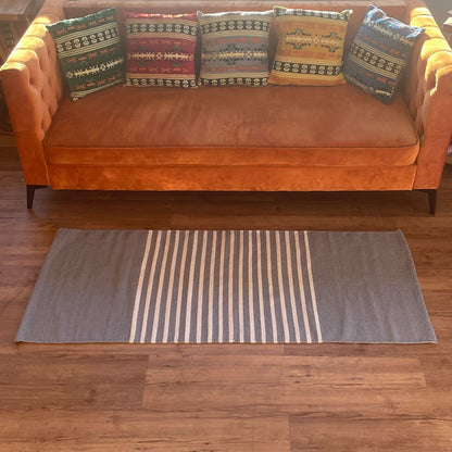 Indiai pamutszőnyeg - 70x170cm - Szürke