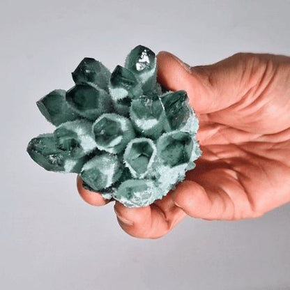 Crafted Quartz Cluster - Green Ghost Quartz (approx 250-300gm 8cm)