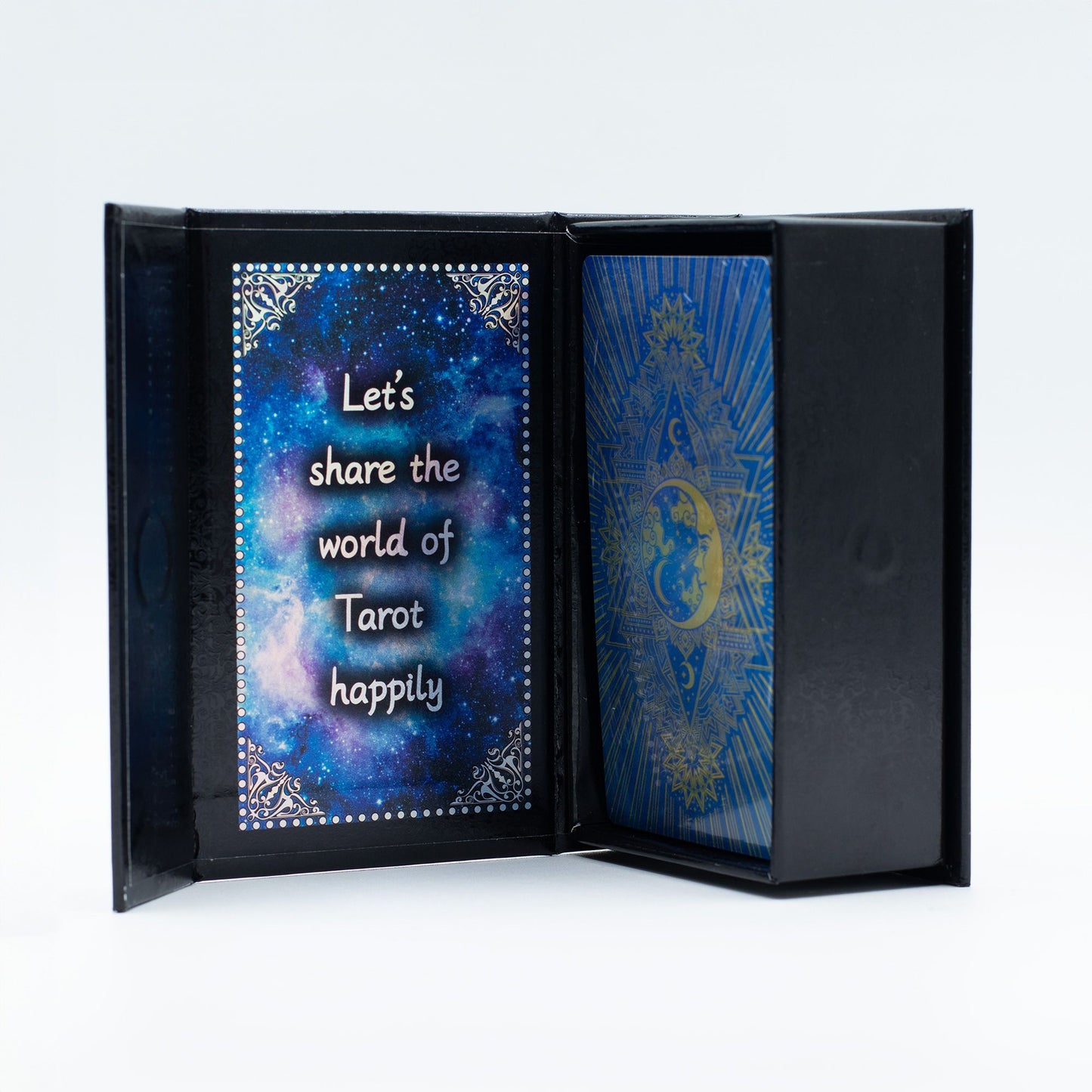 Kék Fóliás Tarot Kártya Szett – Hold Arc – füzettel
