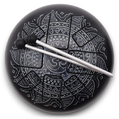 Med acéllapos Happy dobok Om mandala gravírozással - 22x15 cm