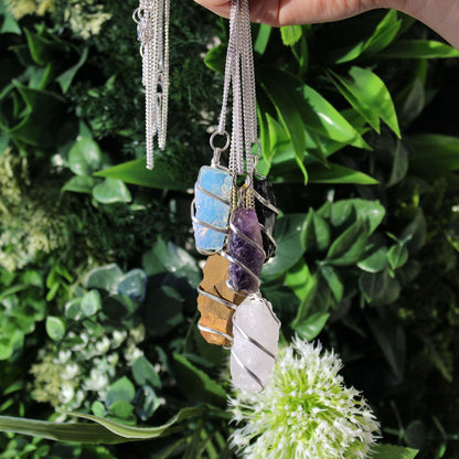 Cascade Wrapped Necklace - Rough Opalite