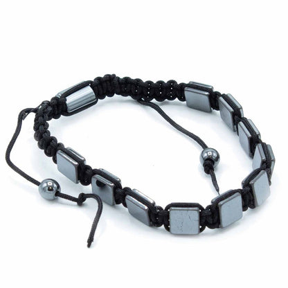 Mágneses hematit Shamballa karkötő - Lapos kockák