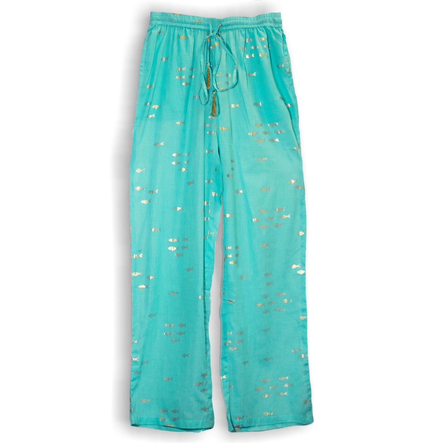 Nomad Sari On the Med Collection - Lounge Pants - Turquoise & Gold Fish