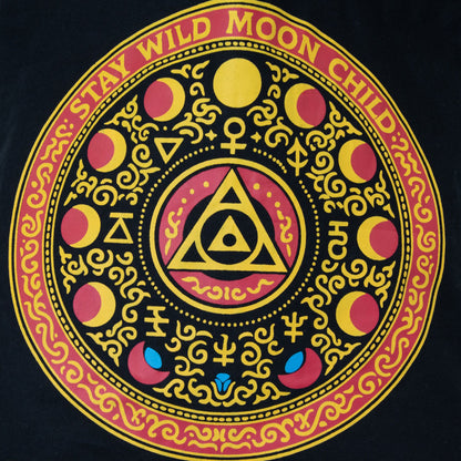 Iconic Classic Tote Bag - Luna Alchemy Wheel - Black 6oz