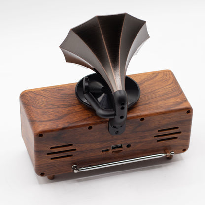 Retro mini dupla gramofon hangszóró – Bluetooth – 2 x 5,4 watt