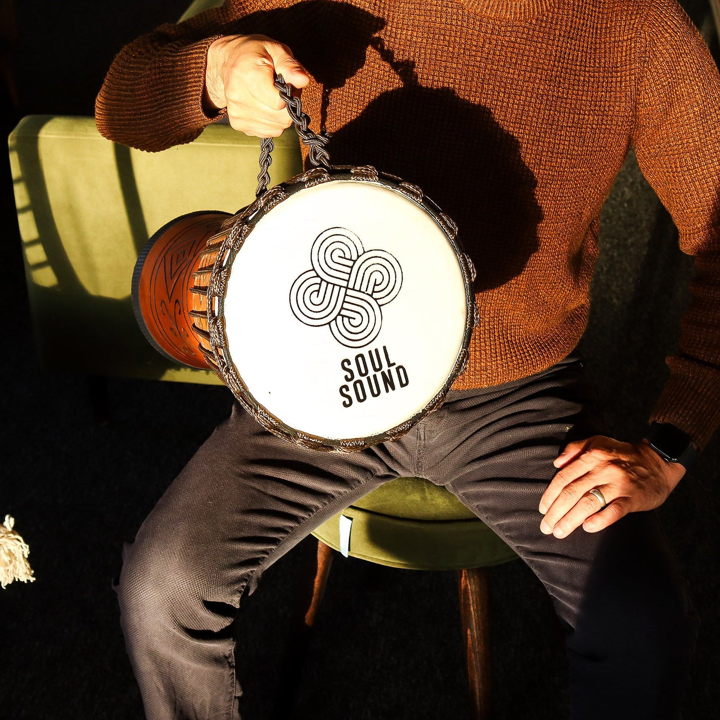 Nagy Pro Djembe Dob - Lélek Hang (mély) - 50 cm (22 cm átmérő)