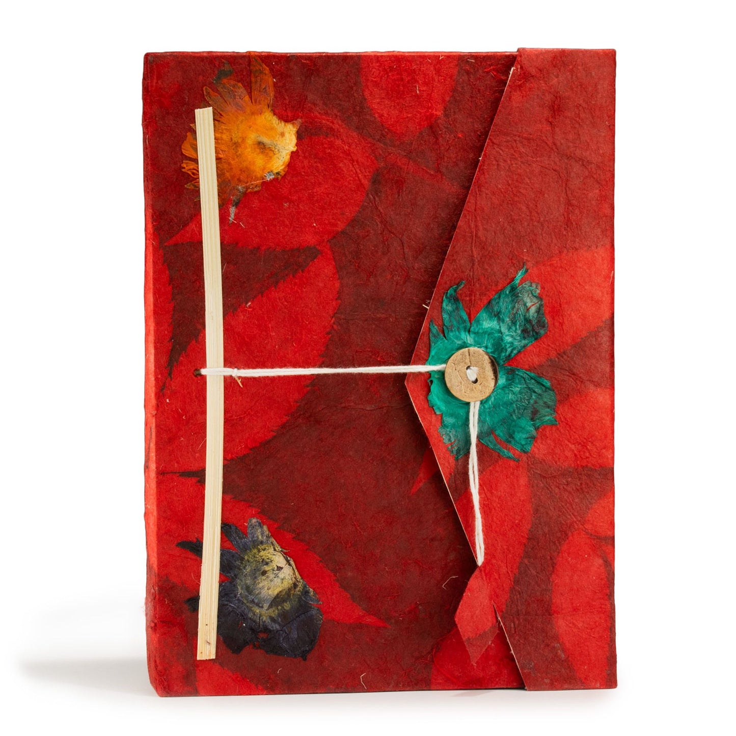Lokta Merész Virágos Jegyzettömb – Nagy (21x15cm) – 45 Lap – Könyvjelzővel – Rubin
