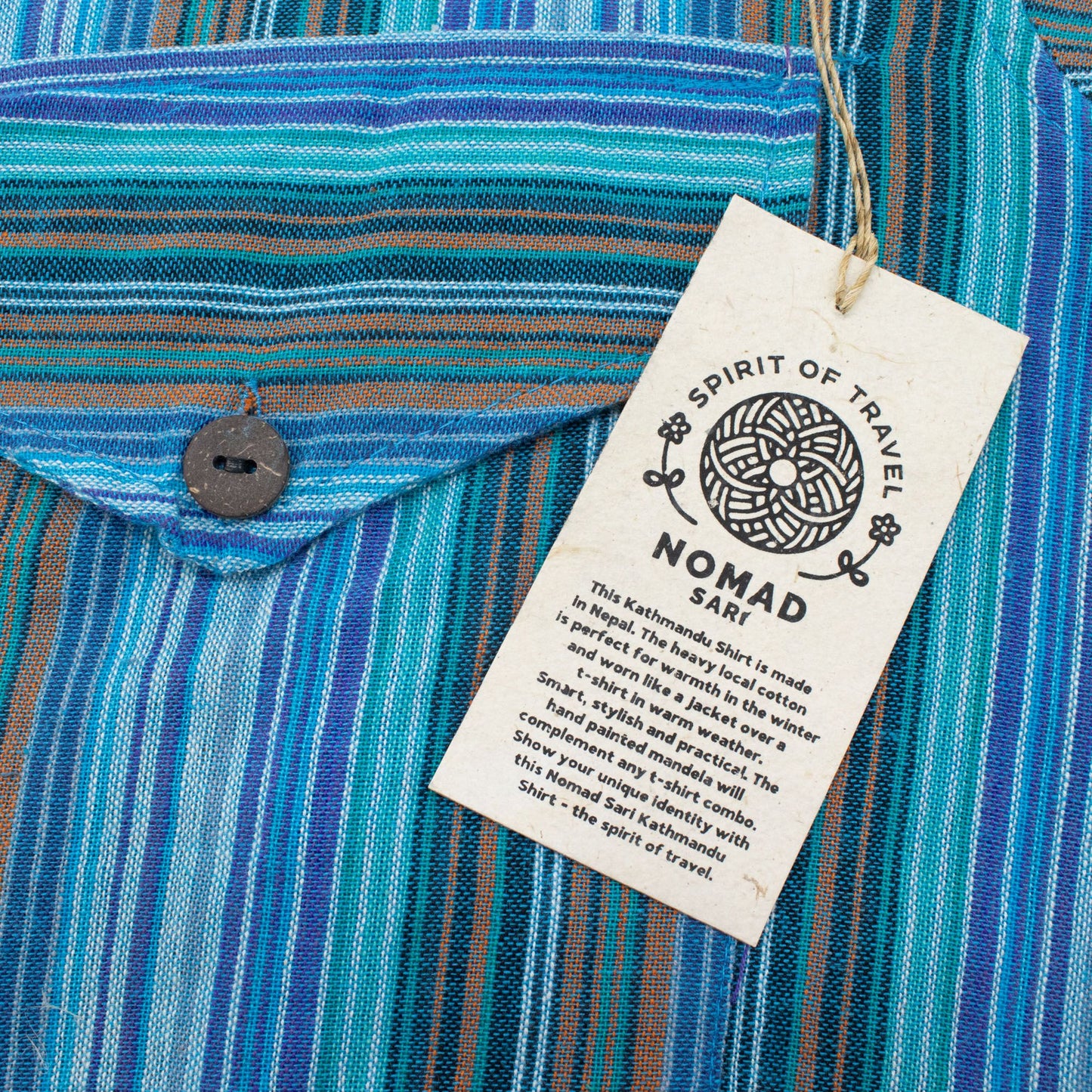 Nomad Sari Grandad Shirt - Turquoise
