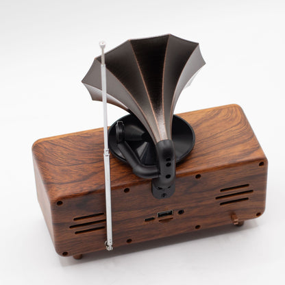 Retro mini dupla gramofon hangszóró – Bluetooth – 2 x 5,4 watt
