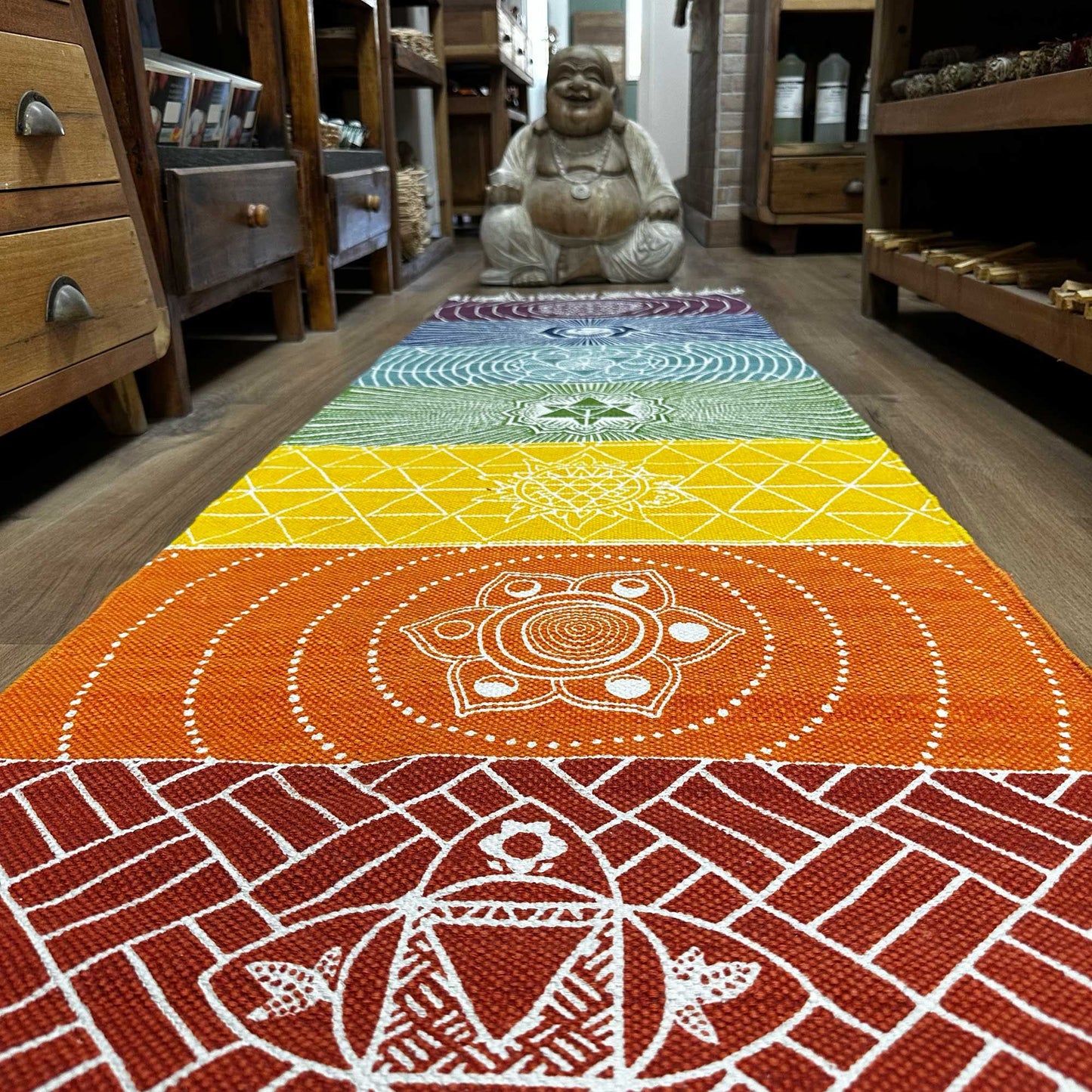 100% pamut jógaszőnyeg - 60x200cm - 7 csakra