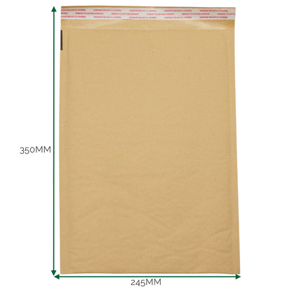 Párnázott légpárnás boríték (245x350+40mm) natúr színű (kraft)