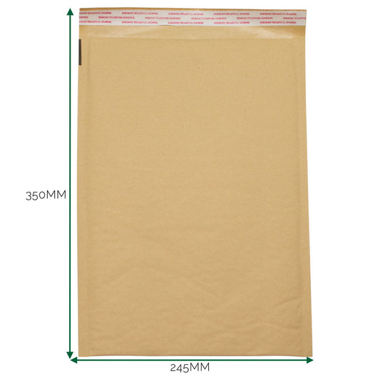Párnázott légpárnás boríték (245x350+40mm) natúr színű (kraft)