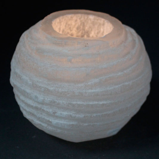 Szelenit hógolyó gyertyatartó - 8 cm