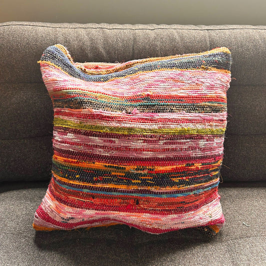 Szőnyeg rongyszőnyeg párnahuzatok – 40x40cm – Vizes kék színben