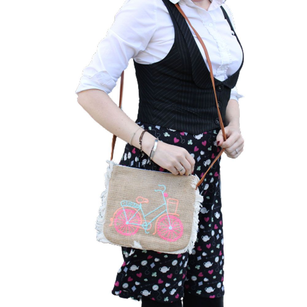 Szuper Bojtos Táska - Kerékpáros Hímzés