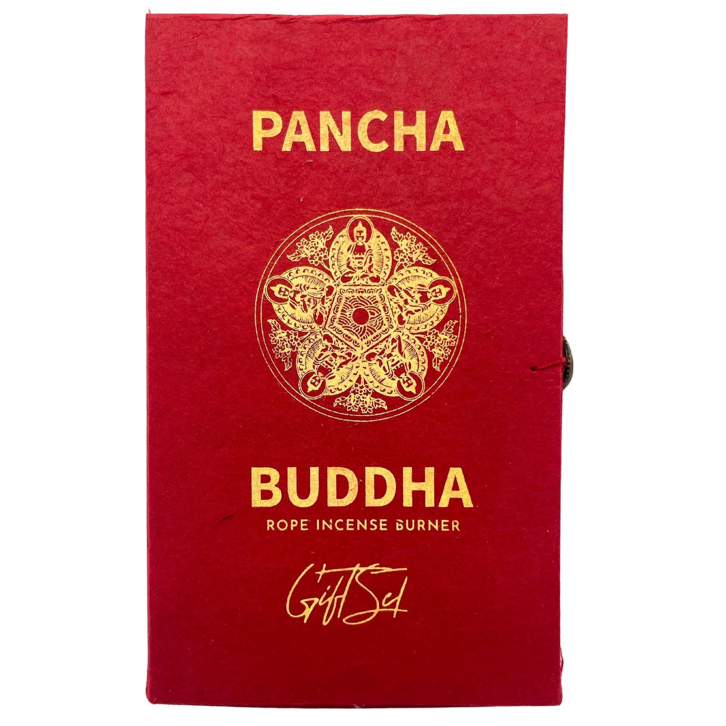 Kötélfüstölő és ezüstözött tartó szett – Pancha Buddha