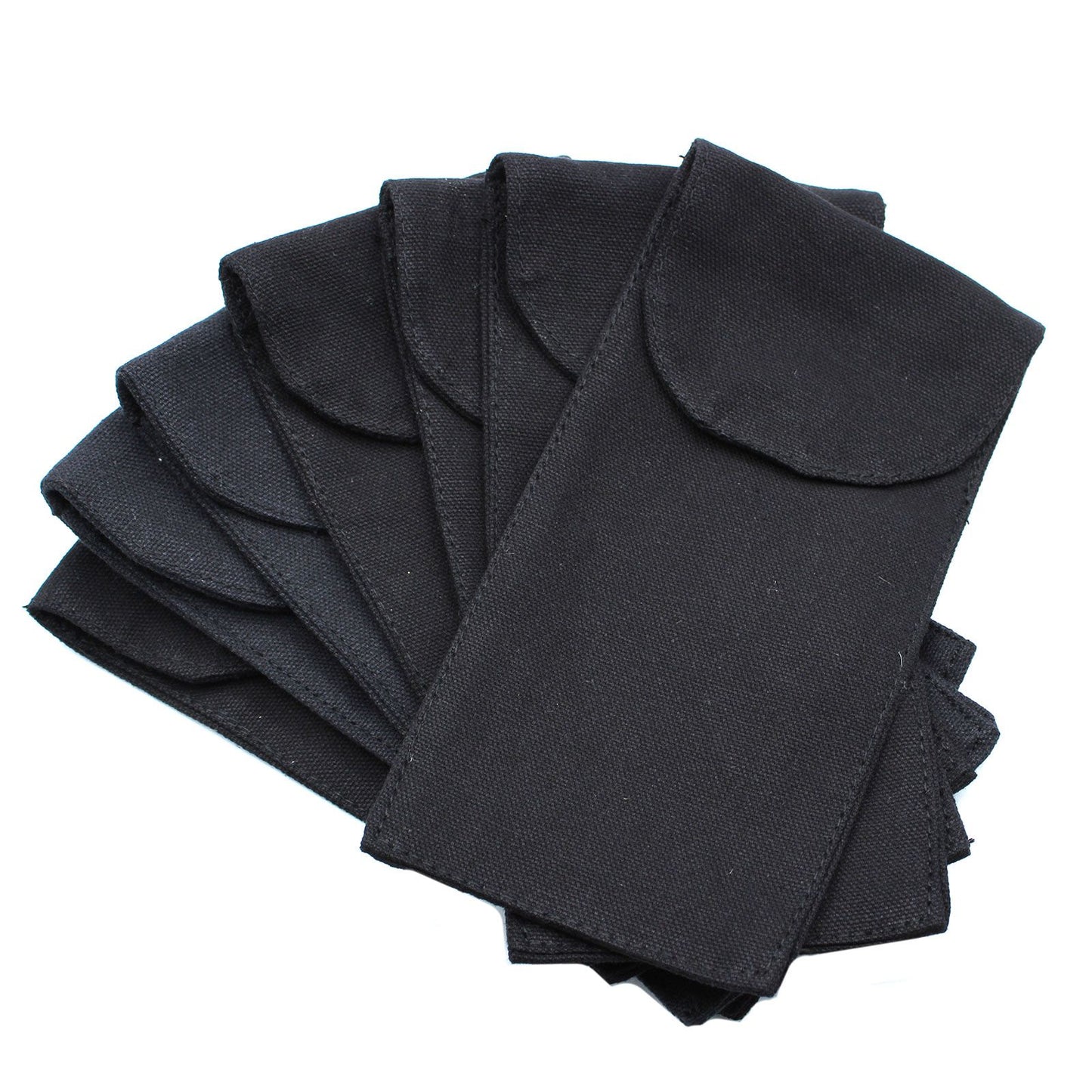 Pamut tasak drágakő arcrollerekhez 10oz - Fekete 9x19 cm