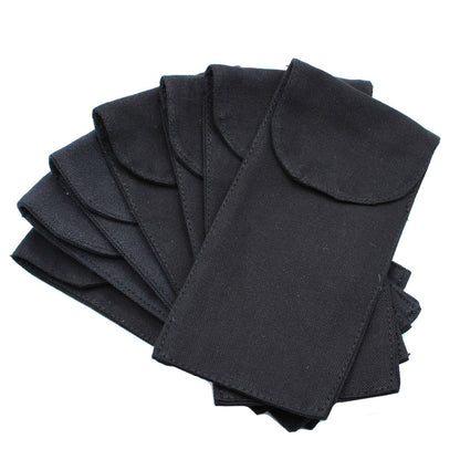 Pamut tasak drágakő arcrollerekhez 10oz - Fekete 9x19 cm