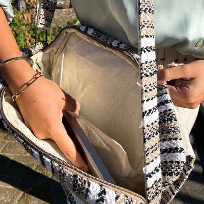 Soft Banjar laptop táska - puha krém és szürke