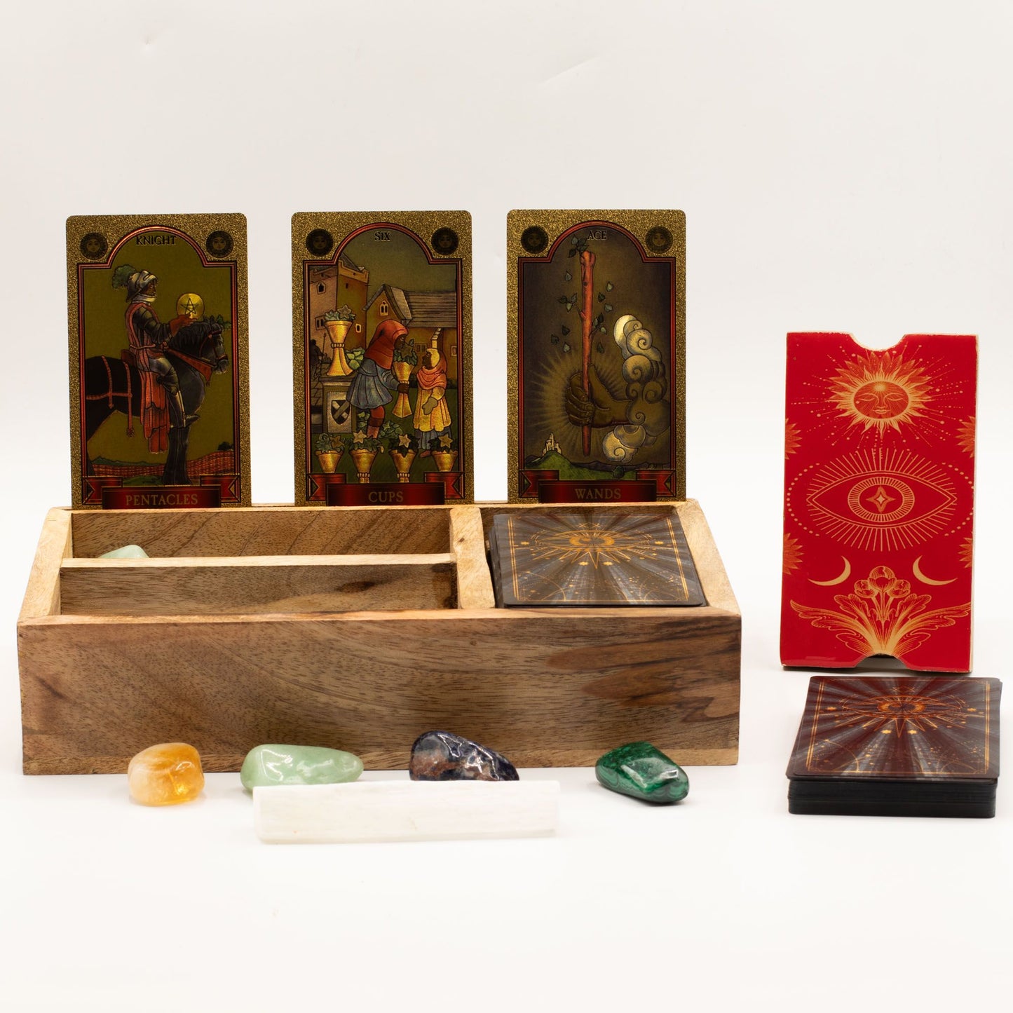 Háromrészes Tarot Doboz Kártyatartóval